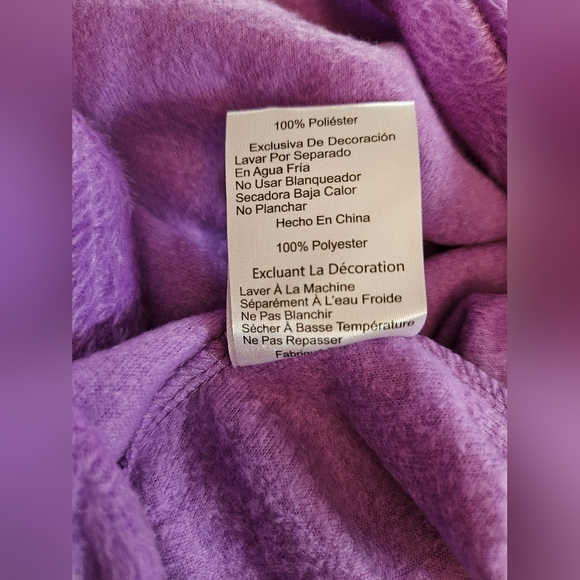 NWT Just Love Womens Purple Fuzzy Long Sleeve V-neck Pajama Top Size Large - Picture 9 of 9